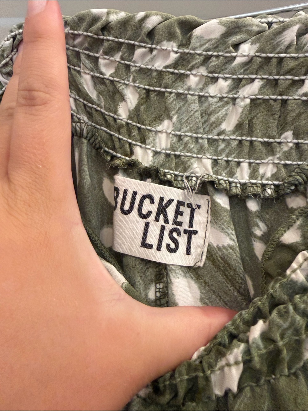 Wide Leg Olive Green Deer Print Pants - Picture 5 of 5